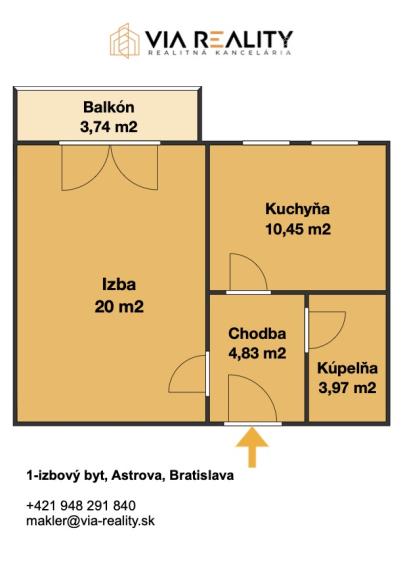 PREDANÉ 1-izbový byt na predaj Astrová 6, Ružinov, Bratislava