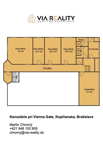 Administratívne priestory, 190m2, parkovanie, klimatizácia, pri Vienna Gate, prenájom, Kopčianska, Bratislava