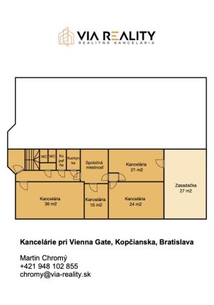 Na prenájom: Klimatizovaná kancelária 36 m² – Kopčianska, Petržalka, Bratislava - fotografia 9